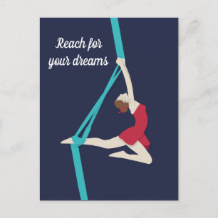 Aerial Silks - Crimson Postcard