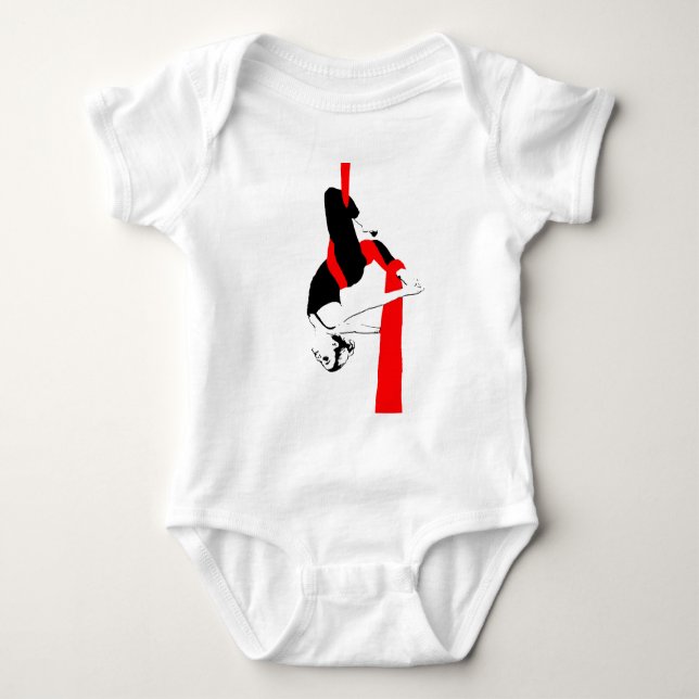 Aerial Silks Dancer Gemini Pose Baby Bodysuit (Front)