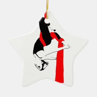 Aerial Silks Dancer Gemini Pose Ceramic Tree Decoration
