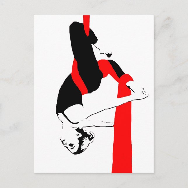 Aerial Silks Dancer Gemini Pose Postcard (Front)