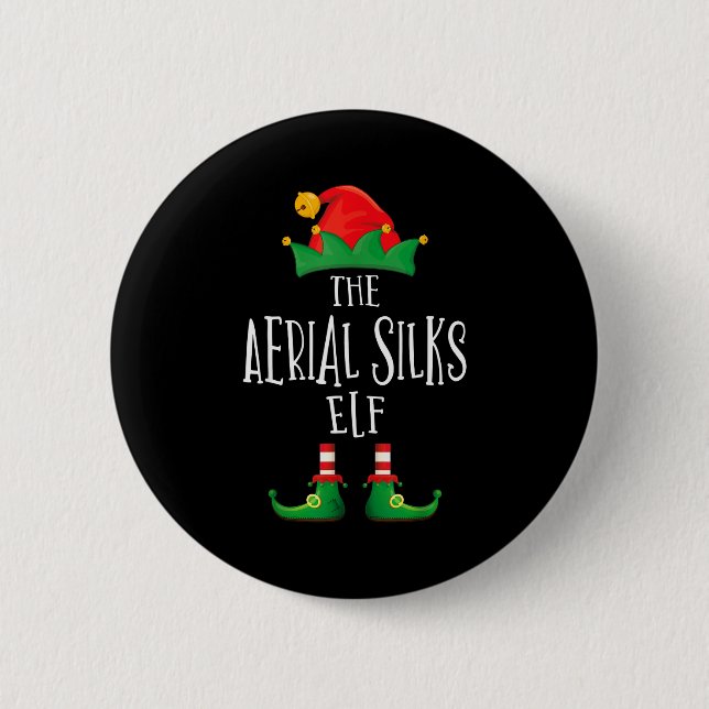 Aerial Silks Elf Shirt Family Matching Pyjamas Chr 6 Cm Round Badge (Front)