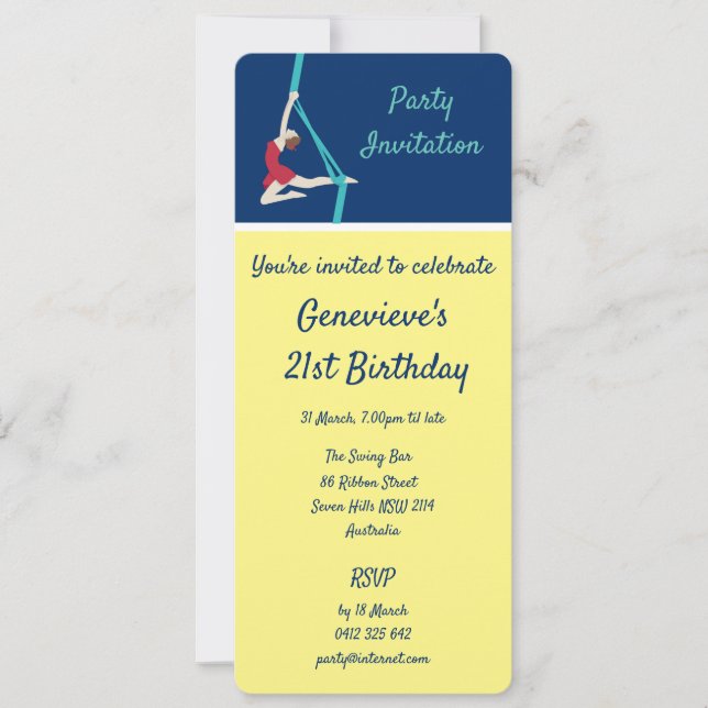 Aerial Silks Invitation (Front)