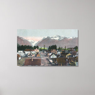 Aerial Summer View of the CityValdez, AK Canvas Print