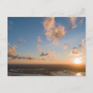 Aerial Sunrise Image Over Coastal Horizon Postcard