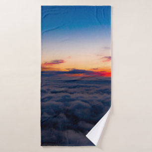 Aerial sunset view over the Blue Ridge Mountains f Bath Towel