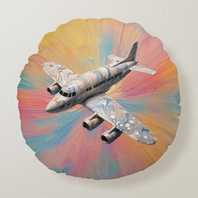 "Aerial Symphony" Round Cushion (Front)
