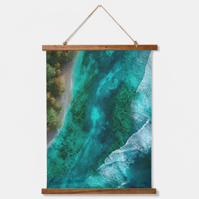 Aerial Turquoise Ocean Reef Wall Art (Front)