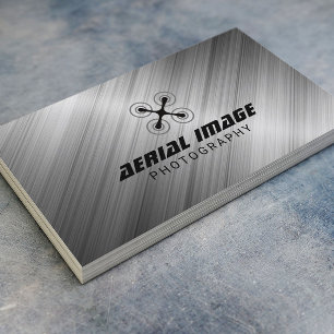 Aerial Video & Photography Drone Service Metal Business Card