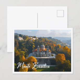 Aerial View Monte Basilica Firenze Italy Travel Postcard