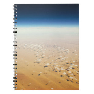 Aerial view of a desert spiral notebook