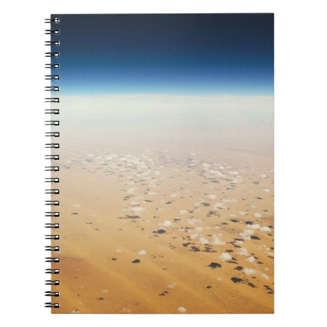 Aerial view of a desert spiral notebook (Front)