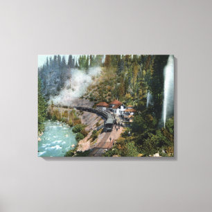 Aerial View of a Train Station Canvas Print