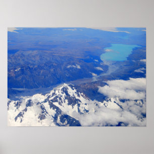 Aerial View of Aoraki/Mount Cook in New Zealand Poster