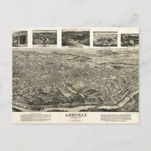 Aerial View of Asheville, North Carolina (1912) Postcard