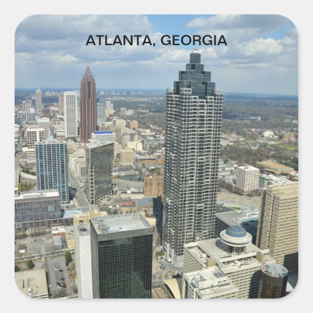 Aerial View of Atlanta, Georgia Square Sticker (Front)