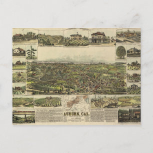 Aerial View of Auburn, California (1887) Postcard
