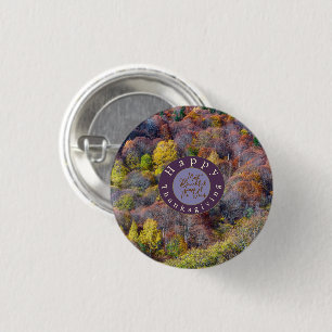 Aerial View of Autumn forest Colourful Trees 3 Cm Round Badge