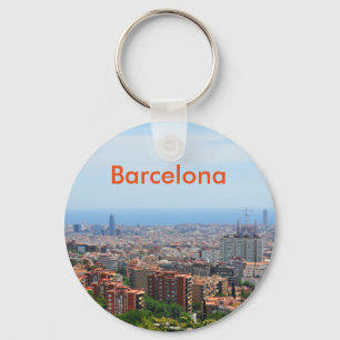 Aerial view of Barcelona, Spain Key Ring