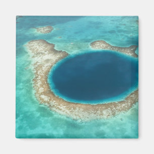 Aerial view of Blue Hole, sailboat anchored Magnet