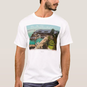 Aerial View of Boat House, Lake, Leshi Park T-Shirt