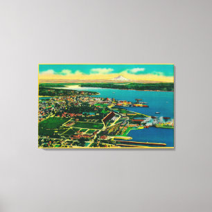Aerial view of Bremerton and Bremerton Navy Yard Canvas Print