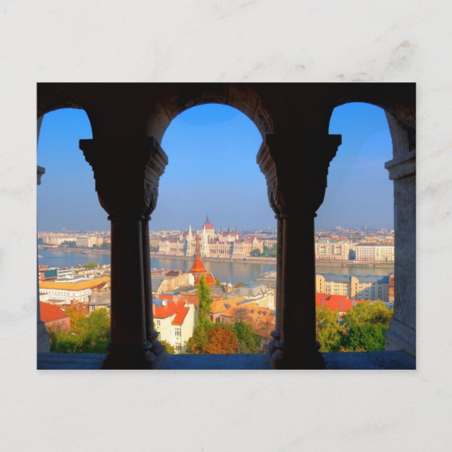 Aerial View of Budapest, Hungary Postcard (Front)