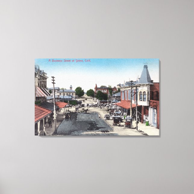 Aerial View of Business SectionSelma, CA Canvas Print (Front)
