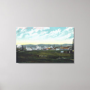 Aerial View of Camp 27 Oil FieldsCoalinga, CA Canvas Print