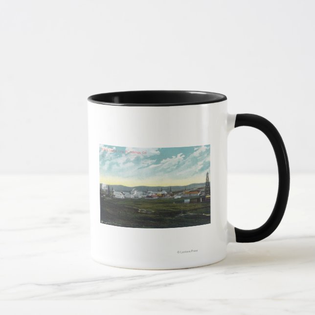 Aerial View of Camp 27 Oil FieldsCoalinga, CA Mug (Right)