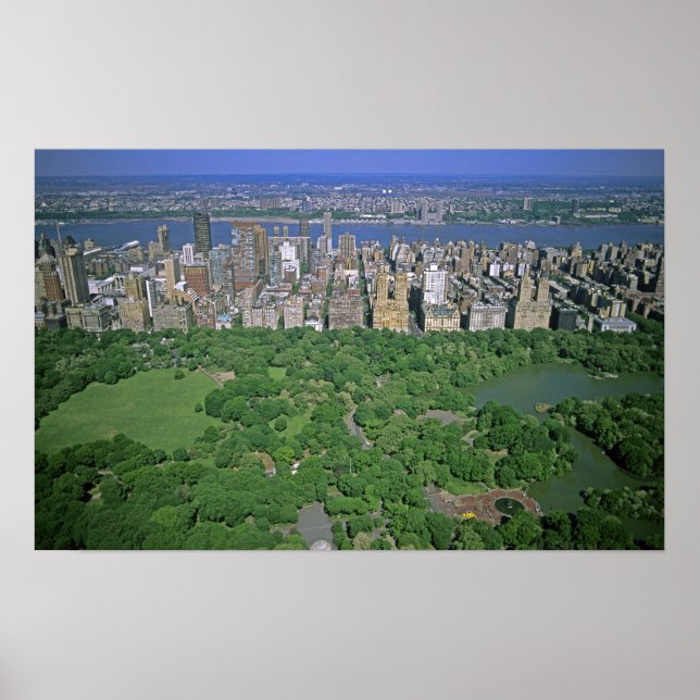 Aerial view of Central Park and the west side Poster (Front)