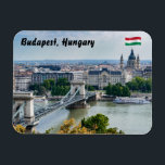 Aerial view of Chain Bridge in Budapest, Hungary Magnet<br><div class="desc">Budapest,  Hungary - Aerial view of Szechenyi Chain Bridge with Academy of Science and St. Stephen's Basilica in background - Budapest,  Hungary</div>
