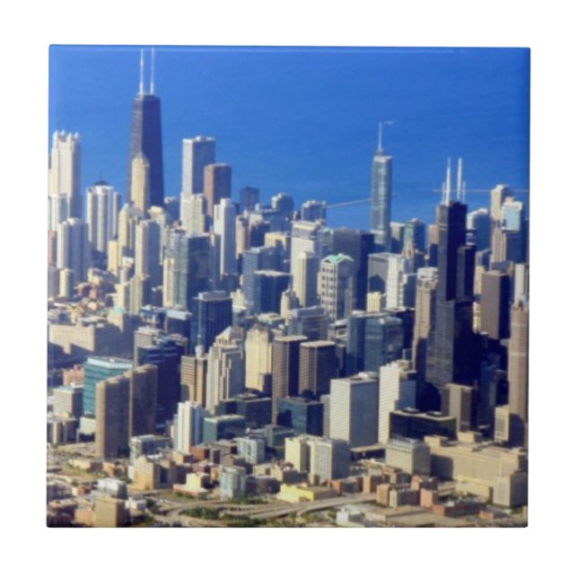 Aerial view of Chicago Downtown with Lake Tile (Front)