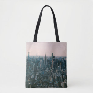 AERIAL VIEW OF CITY BUILDINGS DURING DAYTIME TOTE BAG