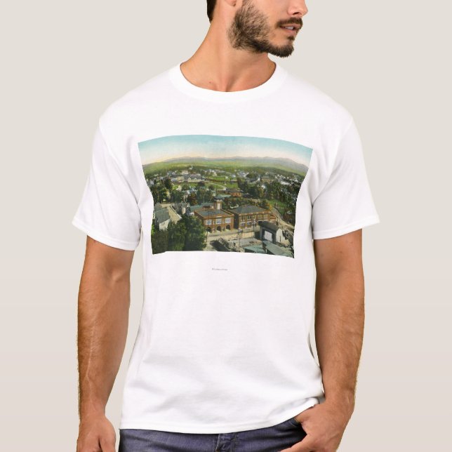 Aerial View of City, Fire Station & Municipal T-Shirt (Front)