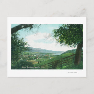 Aerial View of City from the Hills Postcard