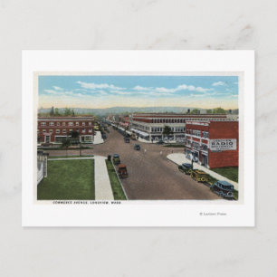 Aerial View of Commerce Avenue Postcard