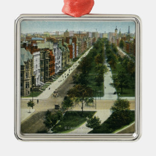 Aerial View of Commonwealth Avenue Metal Tree Decoration