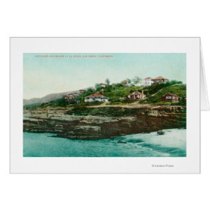 Aerial View of Cottages and Beach at la Jolla
