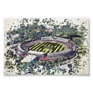 Aerial View of Cricket Stadium in Southampton Art Photo Print