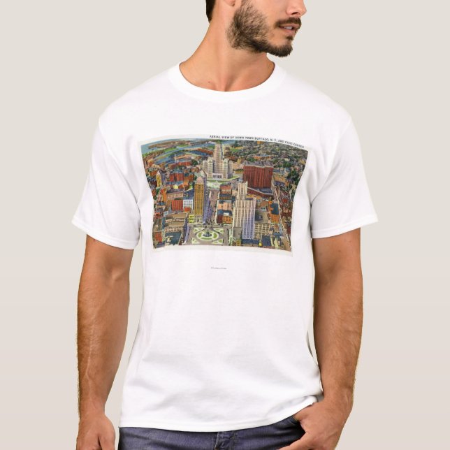 Aerial View of Downtown and the Civic Centre T-Shirt (Front)