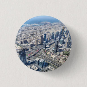 Aerial View Of Dubai 3 Cm Round Badge