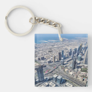 Aerial View Of Dubai Key Ring