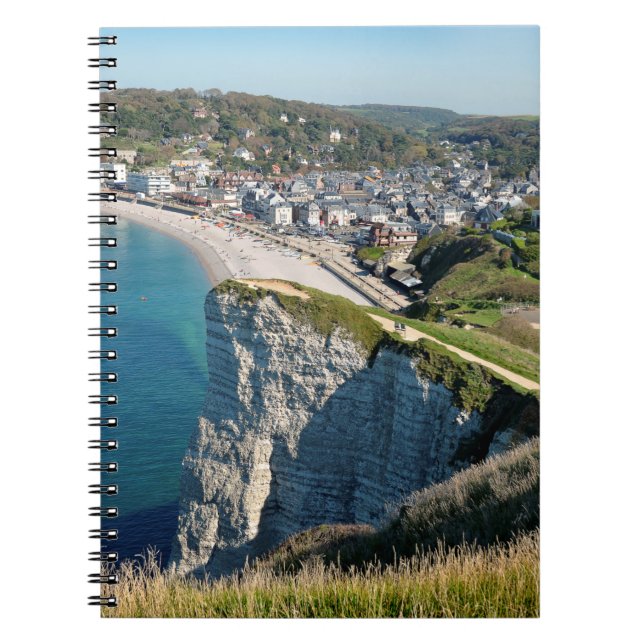 Aerial view of Etretat in France Postcard Poster J Notebook (Front)