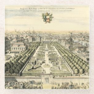 Aerial View of Formal Garden by Eric Dahlbergh Glass Coaster