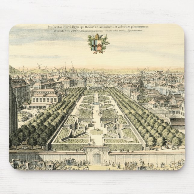 Aerial View of Formal Garden by Eric Dahlbergh Mouse Pad (Front)