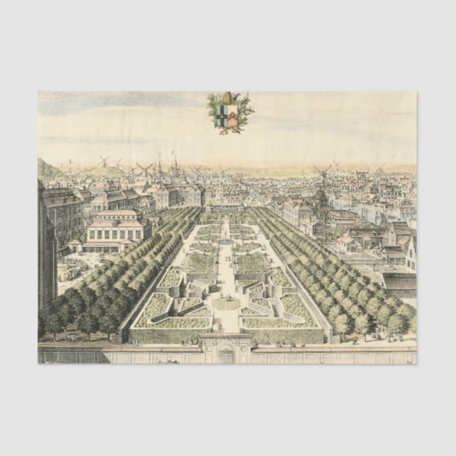 Aerial View of Formal Garden by Eric Dahlbergh Tissue Paper (Front)