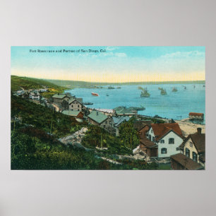 Aerial View of Fort Rosecrans and City Poster