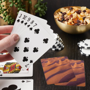 Aerial View of Golden Orange Desert Sand Dunes Playing Cards