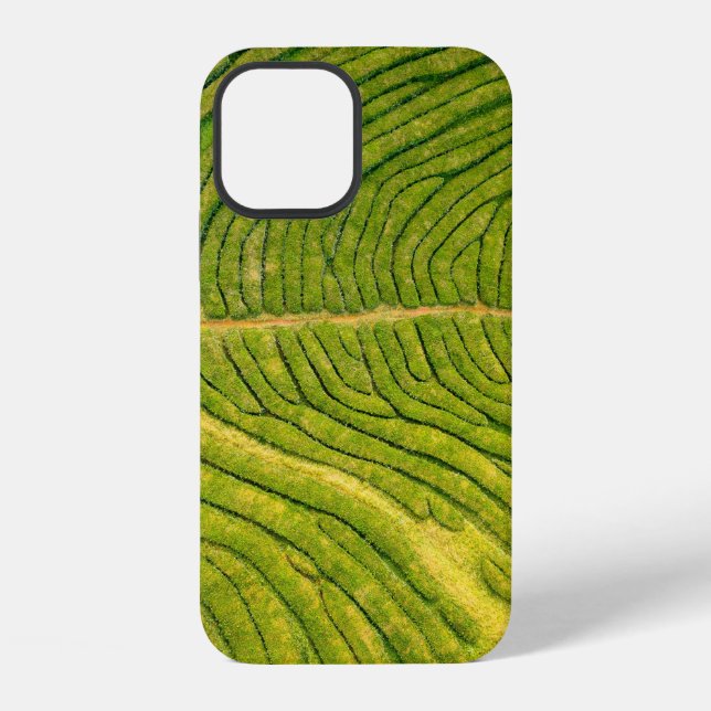 Aerial view of green open field iPhone case (Back)