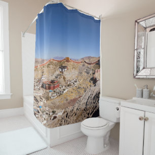Aerial view of Gyantse & Palcho Monastery - Tibet Shower Curtain